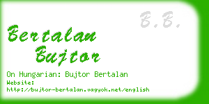 bertalan bujtor business card